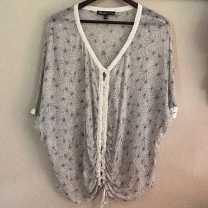 Elizabeth and James Silk Chiffon Button Up Top